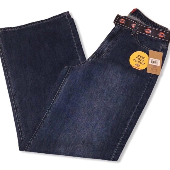 Dickies High Rise Wide-Leg Jeans with Logo Belt - Picture 4 of 7